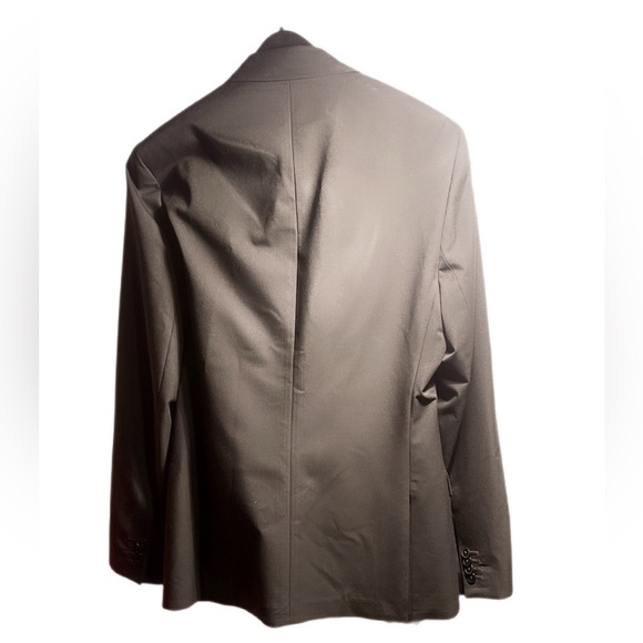 RW&CO black 2 button stretch trendy poly blend lined slim fit 2 piece suit 34 - Picture 3 of 8